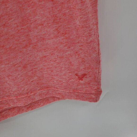 American Eagle Womens Linen Blend Scoop Neck T-Shirt Size XS Pink 3/4 Sleeve - Picture 3 of 8